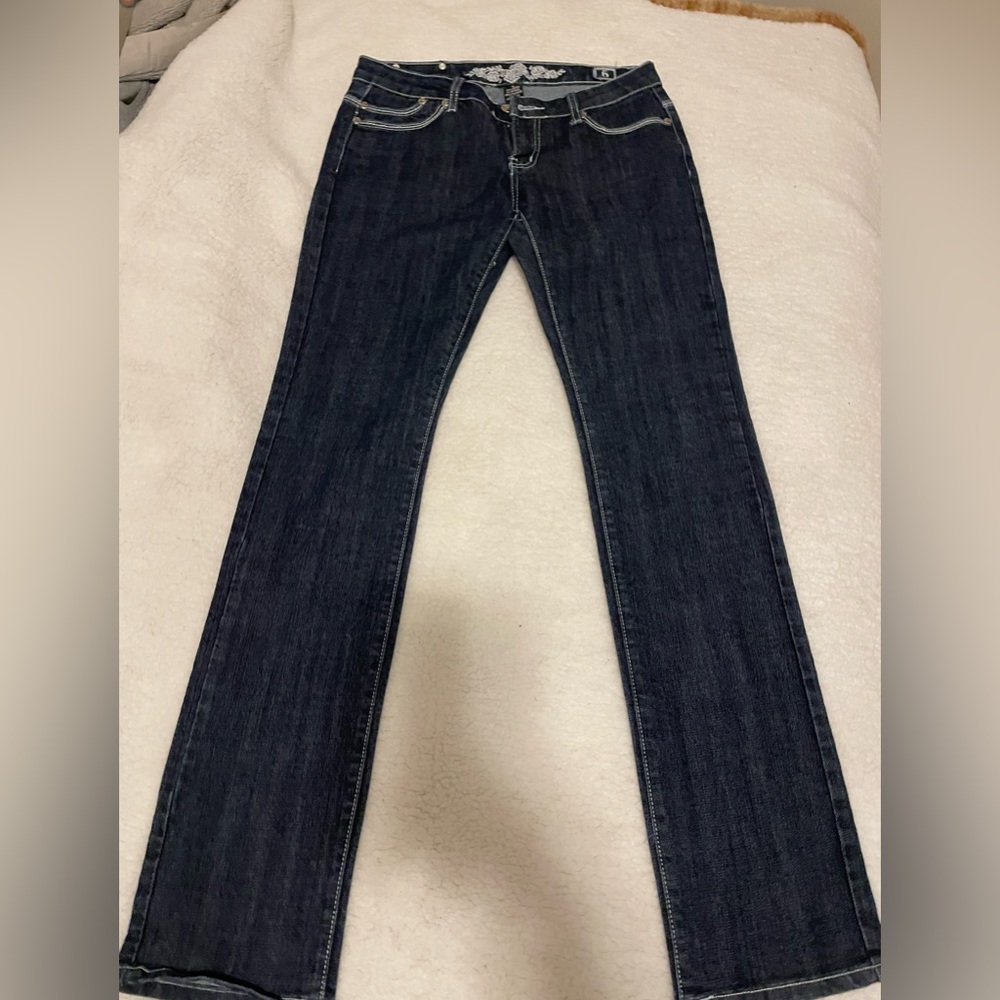 Low rise straight leg jeans